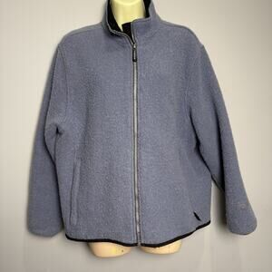 Woolrich Womens Technowool Wool Full Zip Up Jacket Blue Size XL Mesh Lined